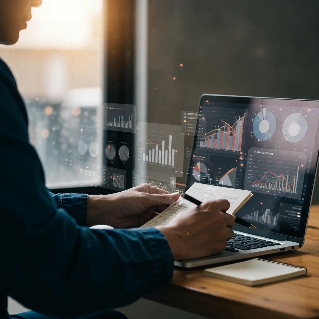 Marketer analyzing data for optimizing landing page value proposition