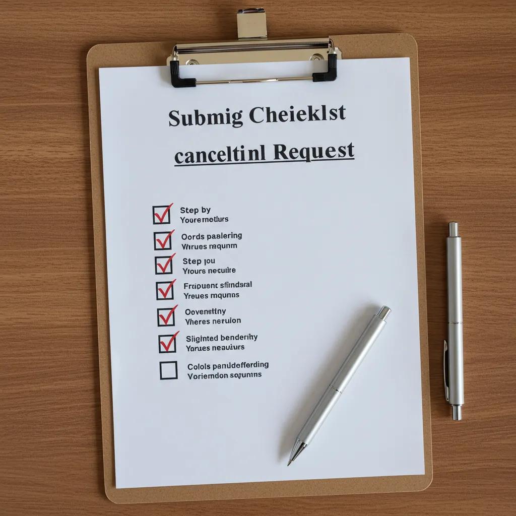 Checklist for submitting a cancellation request for solo ads