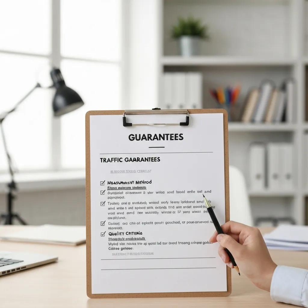 Checklist of key components for a high-quality traffic guarantee in affiliate marketing