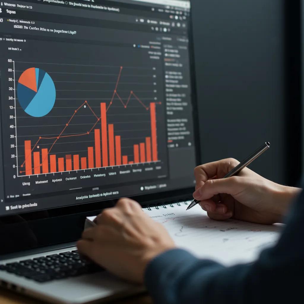 Close-up of analytics data highlighting suspicious activity in traffic verification