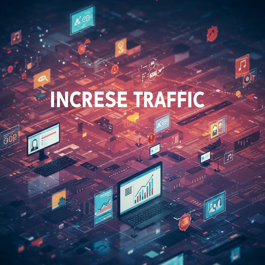Dynamic digital landscape illustrating increased traffic and engagement