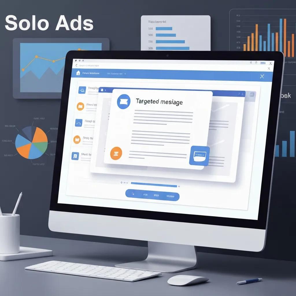 Email interface showing a solo ad being sent, illustrating the lead generation process with Tier 1 traffic