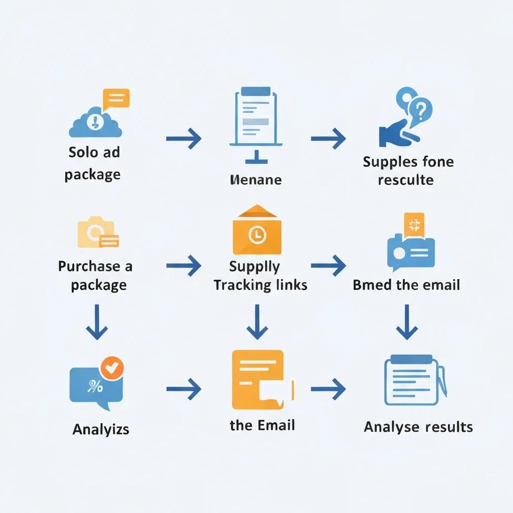 Flowchart illustrating the step-by-step process of a solo ad campaign