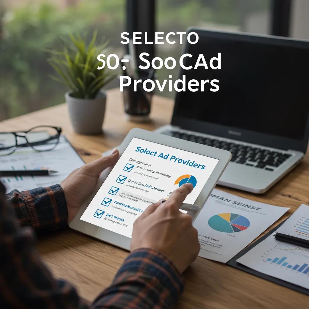 Person reviewing a checklist for selecting solo ad providers in a marketing workspace