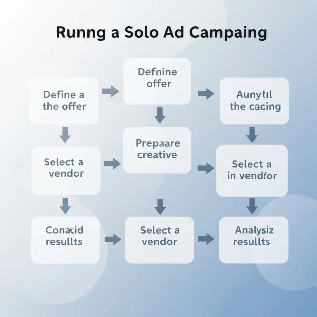 Step‑by‑step flowchart showing the solo ad campaign process
